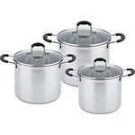Rossner Stainless Steel Induction Cookware Set Casserole Stockpot - 3 Pots with Lids - Home & Garden > Kitchenware
