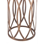 Round Iron Side Table with Cross Legs in Brass Finish - Furniture > Living Room