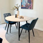 Round MDF Marbling Dining Table - Furniture > Dining