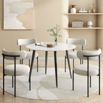 Round MDF Marbling Dining Table - Furniture > Dining