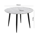Round MDF Marbling Dining Table - Furniture > Dining