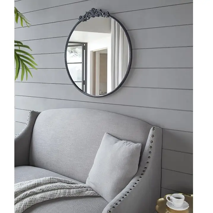 ROUND ORNATE METALLIC WALL MIRROR - Home & Garden > Decor > Mirrors