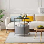 Round Side Table Bedside Storage Basket - Furniture > Sofas > Sofas & Sofa Beds