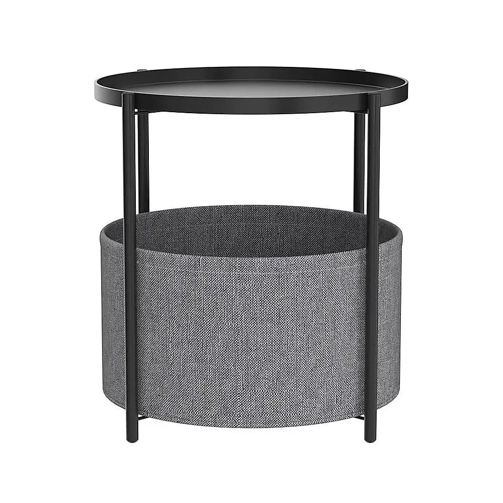 Round Side Table Bedside Storage Basket - Furniture > Sofas > Sofas & Sofa Beds