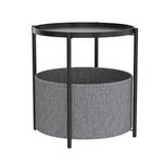 Round Side Table Bedside Storage Basket - Furniture > Sofas > Sofas & Sofa Beds