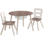 Round Table and 2 Chair Set for children (Grey) - Baby & Kids > Kid’s Furniture