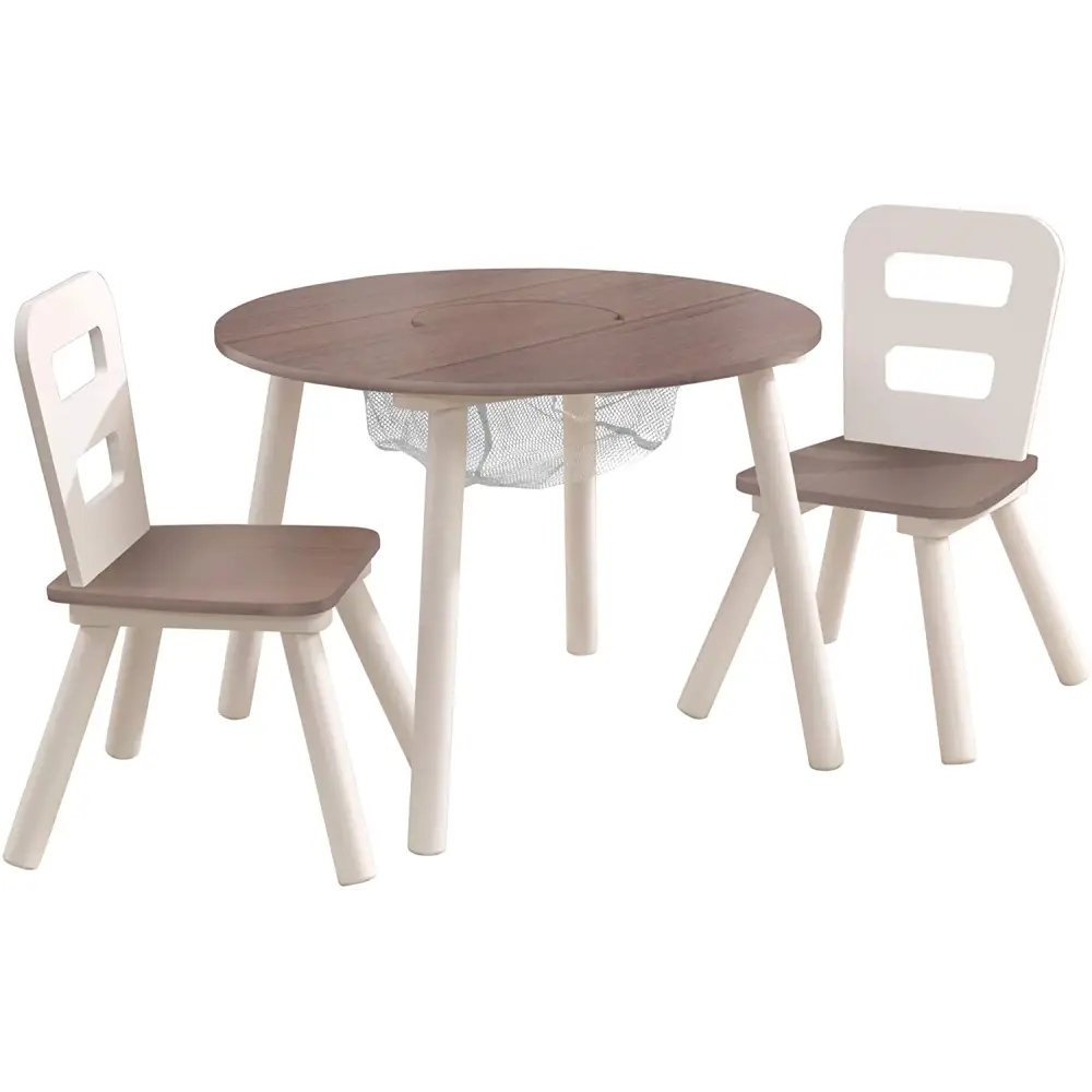 Round Table and 2 Chair Set for children (Grey) - Baby & Kids > Kid’s Furniture