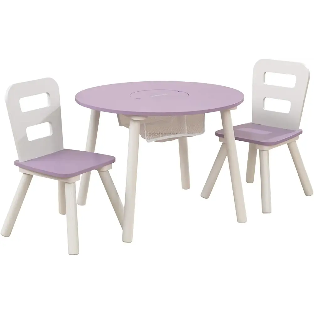 Round Table and 2 Chair Set for children (Lavender) - Baby & Kids > Kid’s Furniture