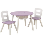 Round Table and 2 Chair Set for children (Lavender) - Baby & Kids > Kid’s Furniture