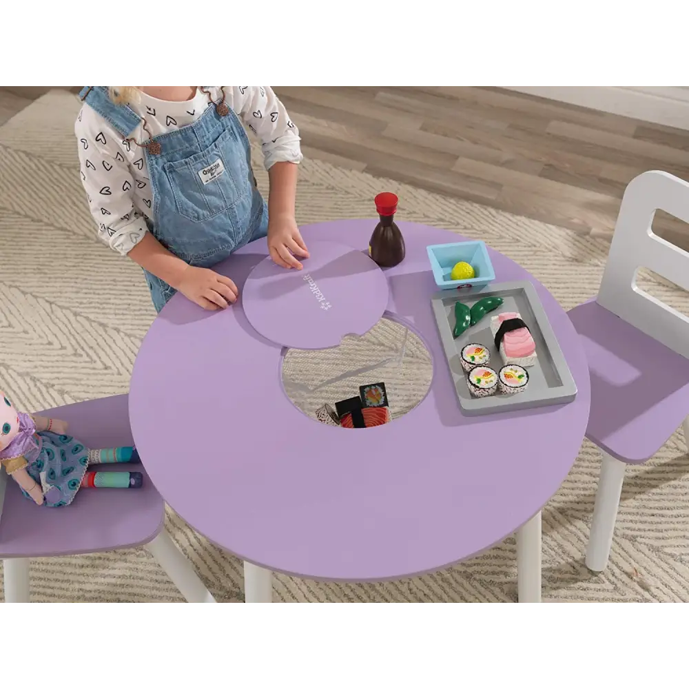 Round Table and 2 Chair Set for children (Lavender) - Baby & Kids > Kid’s Furniture