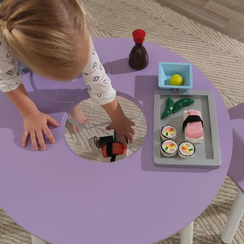Round Table and 2 Chair Set for children (Lavender) - Baby & Kids > Kid’s Furniture