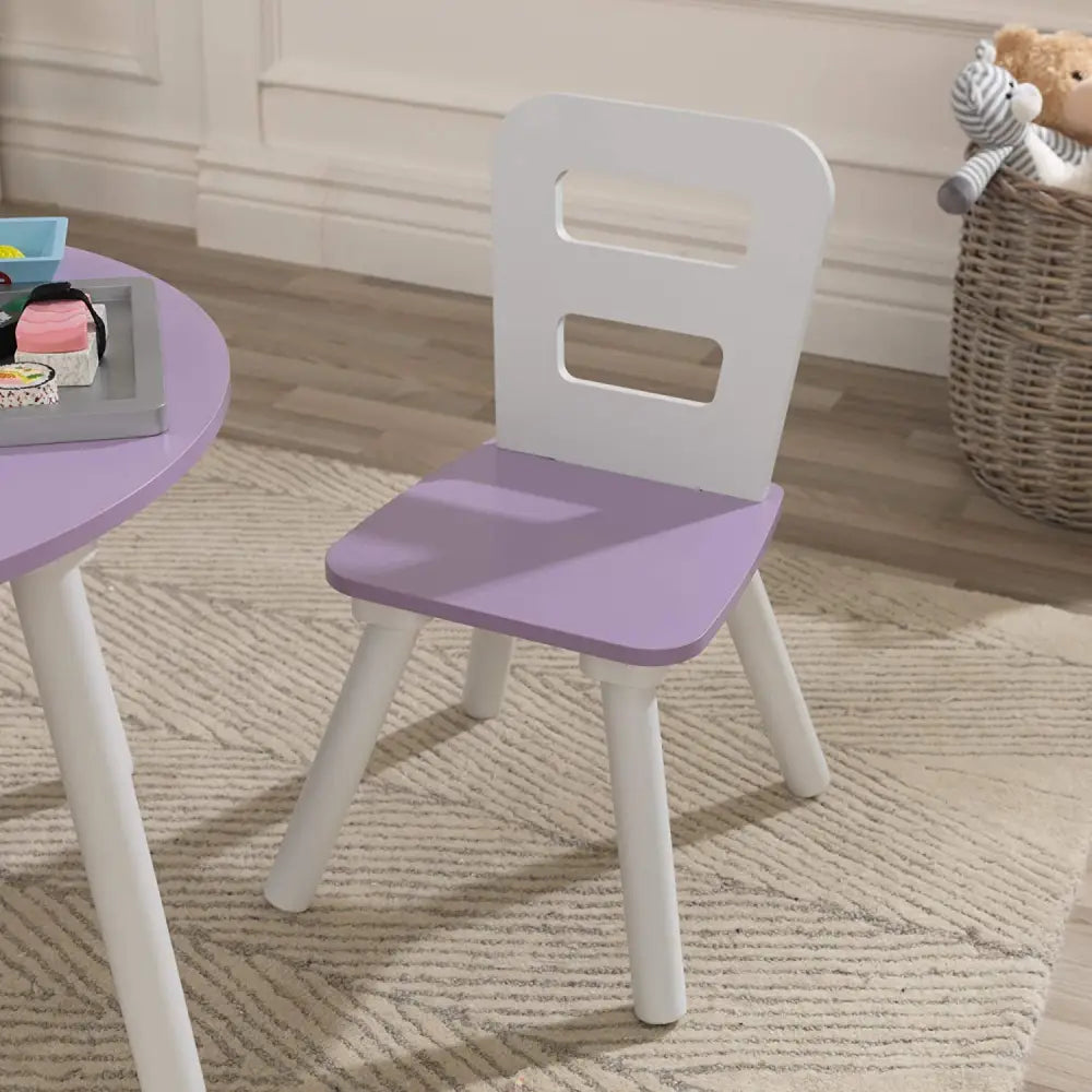 Round Table and 2 Chair Set for children (Lavender) - Baby & Kids > Kid’s Furniture