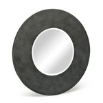 Round Wall Mirror with Croc Pattern Frame in Black Silver Finish - Home & Garden > Decor > Mirrors