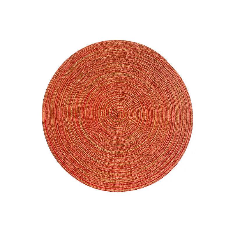 Round Woven Placemats -Colorful Braided Table Mats for Dining & Home Decor 18cm 10pcs orange - Home & Garden >
