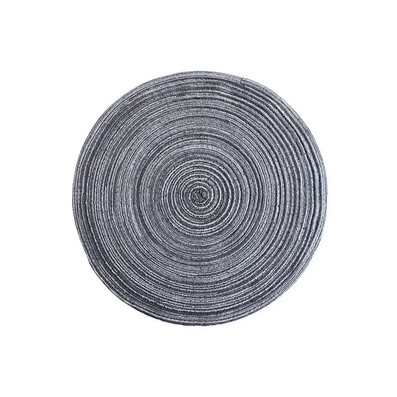 Round Woven Placemats -Colorful Braided Table Mats for Dining & Home Decor 30cm 10pcs grey - Home & Garden >