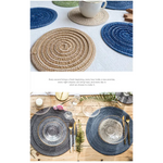 Round Woven Placemats -Colorful Braided Table Mats for Dining & Home Decor 30cm 10pcs Red - Home & Garden > Kitchenware