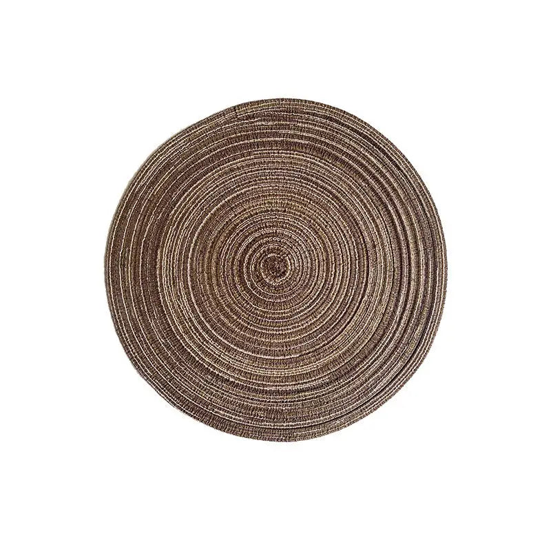 Round Woven Placemats -Colorful Braided Table Mats for Dining & Home Decor 30cm 10pcs Coffee - Home & Garden >