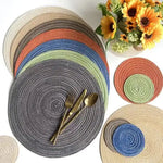 Round Woven Placemats -Colorful Braided Table Mats for Dining & Home Decor 30cm 10pcs Red - Home & Garden > Kitchenware
