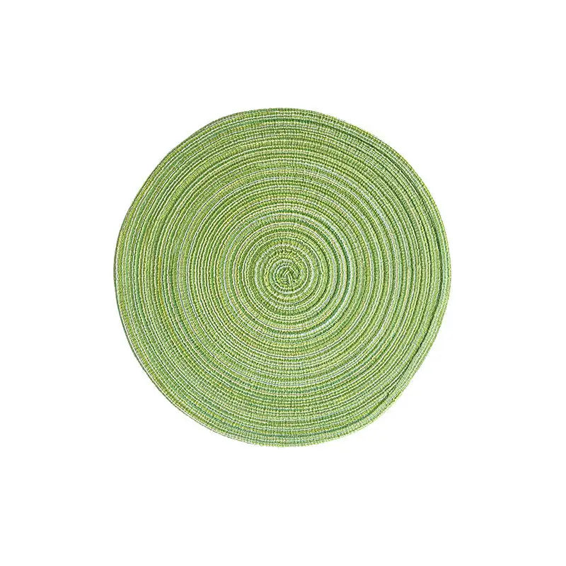 Round Woven Placemats -Colorful Braided Table Mats for Dining & Home Decor 18cm 10pcs Green - Home & Garden >