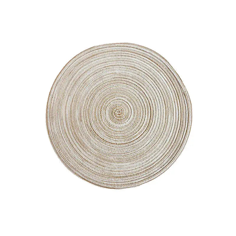 Round Woven Placemats -Colorful Braided Table Mats for Dining & Home Decor 30cm 10pcs beige - Home & Garden >