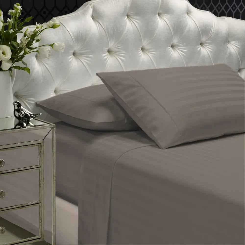 Royal Comfort 1200TC Sheet Set Damask Cotton Blend Ultra Soft Sateen Bedding - King - Pewter - Home & Garden > Bedding