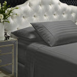 Royal Comfort 1200TC Sheet Set Damask Cotton Blend Ultra Soft Sateen Bedding - King - Charcoal Grey - Home & Garden >