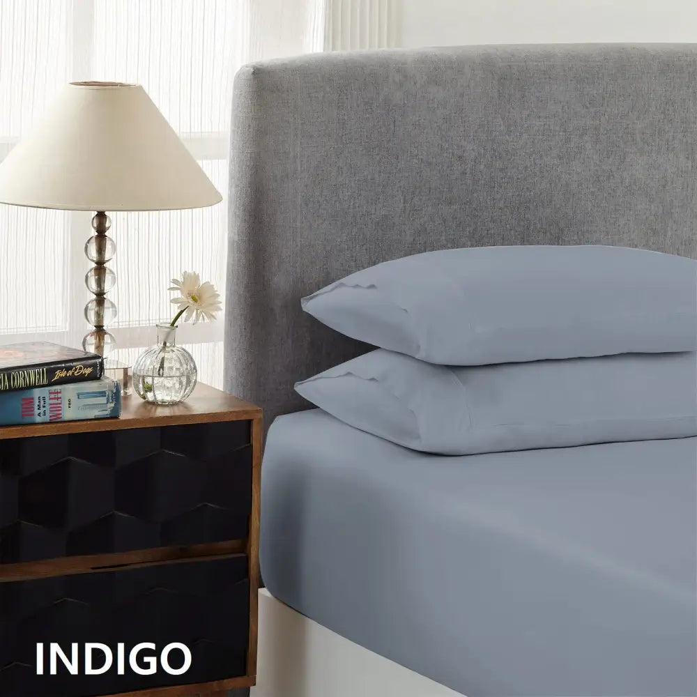 Royal Comfort 1500 Thread Count Cotton Rich Sheet Set 3 Piece Ultra Soft Bedding - Double - Indigo - Home & Garden >