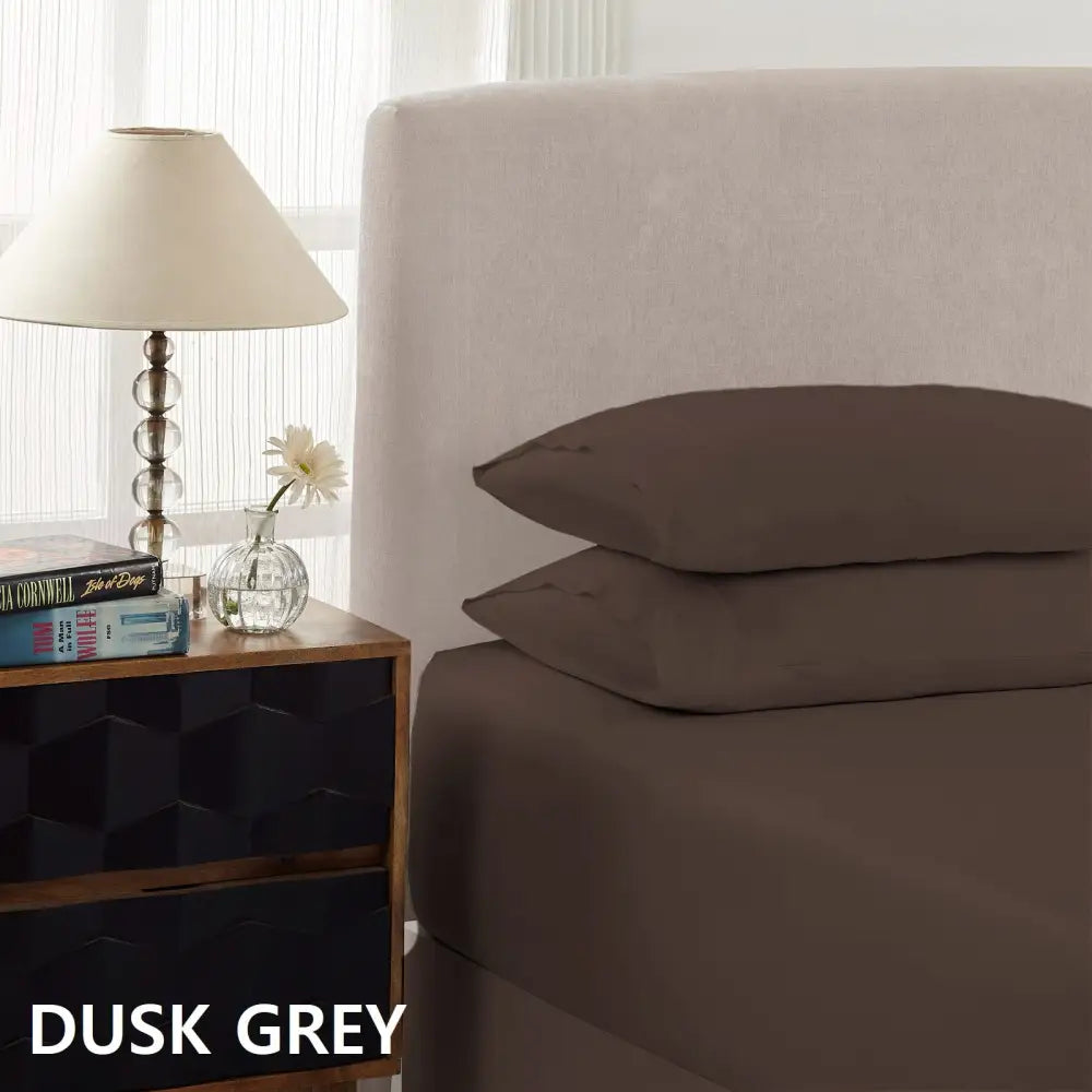 Royal Comfort 1500 Thread Count Cotton Rich Sheet Set 3 Piece Ultra Soft Bedding - Double - Dusk Grey - Home & Garden >