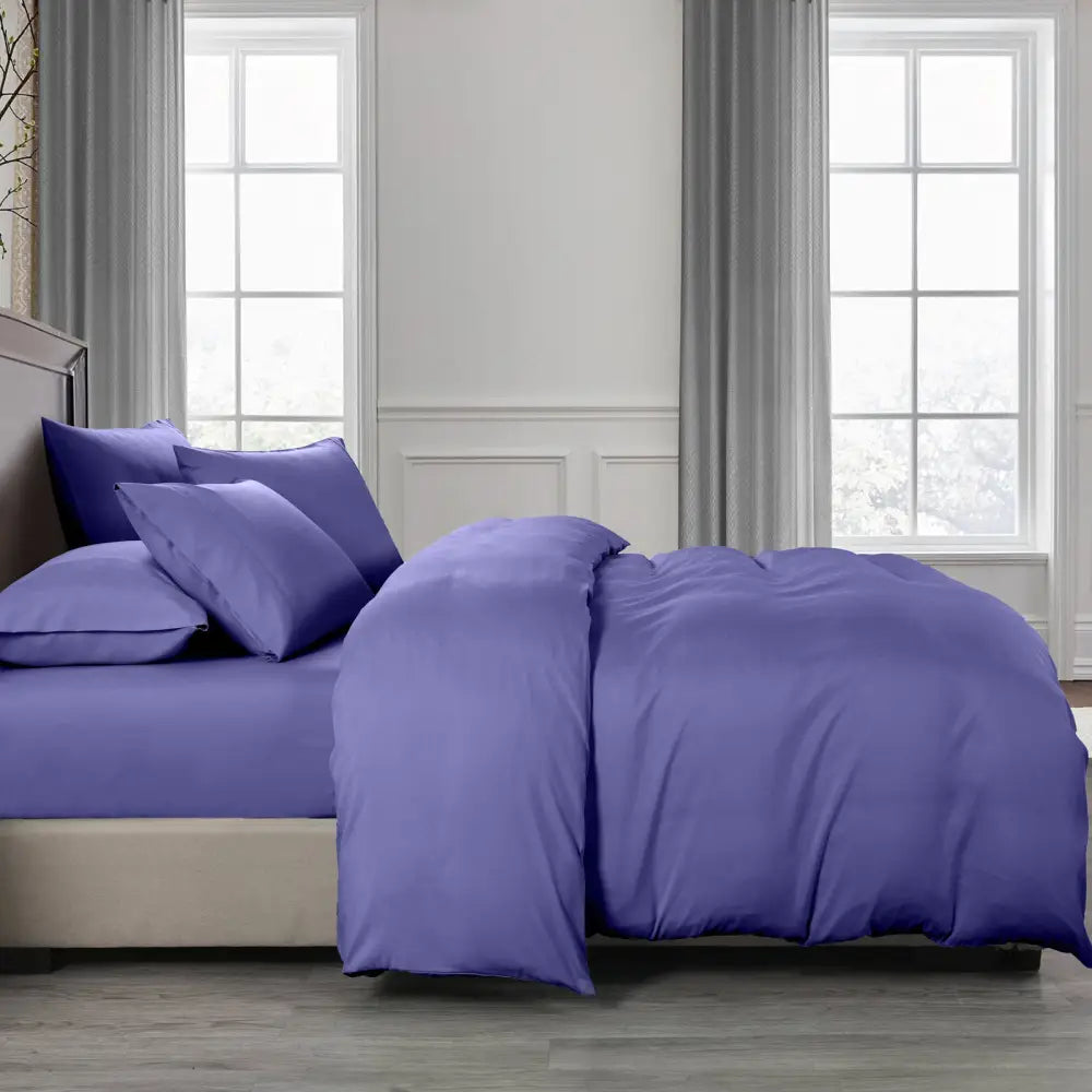 Royal Comfort 2000TC Quilt Cover Set Bamboo Cooling Hypoallergenic Breathable - King - Royal Blue - Home & Garden >