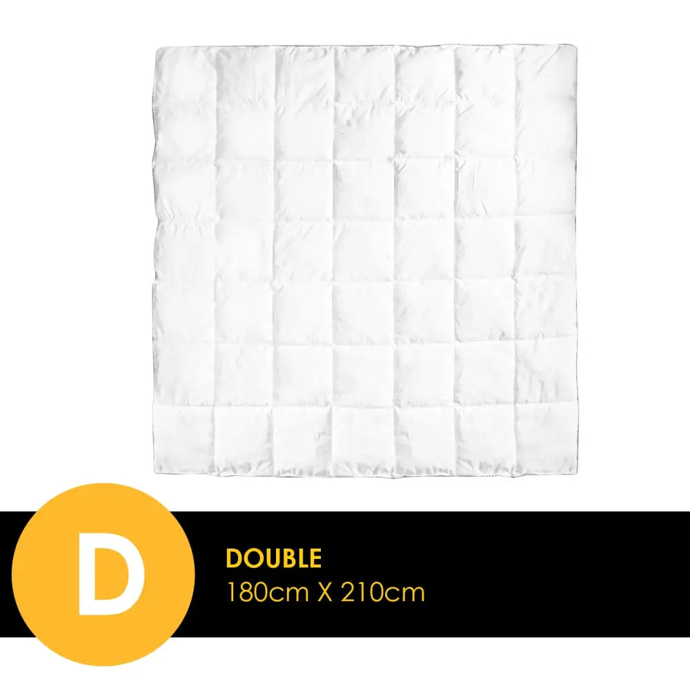 Royal Comfort Bamboo Blend Quilt 250GSM Luxury Duvet 100% Cotton Cover - Double - White - Home & Garden > Bedding