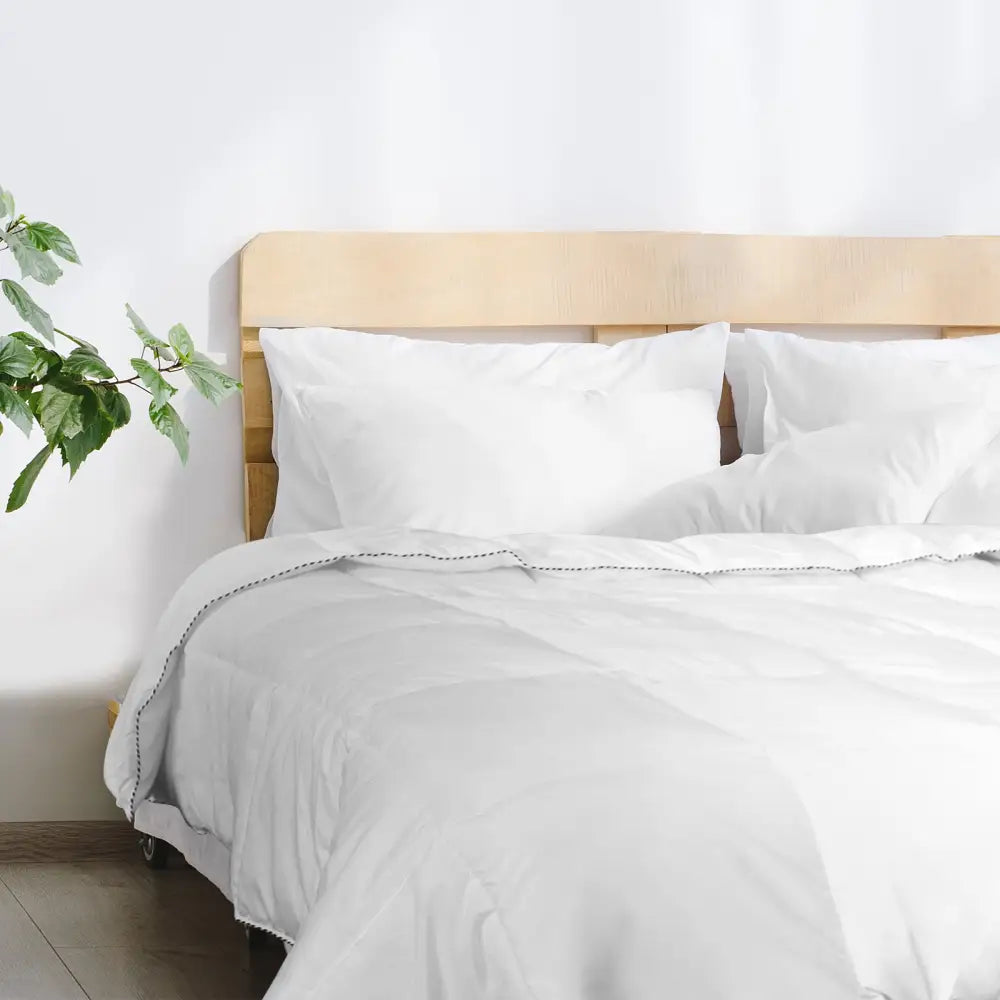 Royal Comfort Bamboo Blend Quilt 250GSM Luxury Duvet 100% Cotton Cover - Double - White - Home & Garden > Bedding
