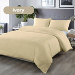 Royal Comfort Bamboo Blended Quilt Cover Set 1000TC Ultra Soft Luxury Bedding - Queen - Ivory - Home & Garden > Bedding