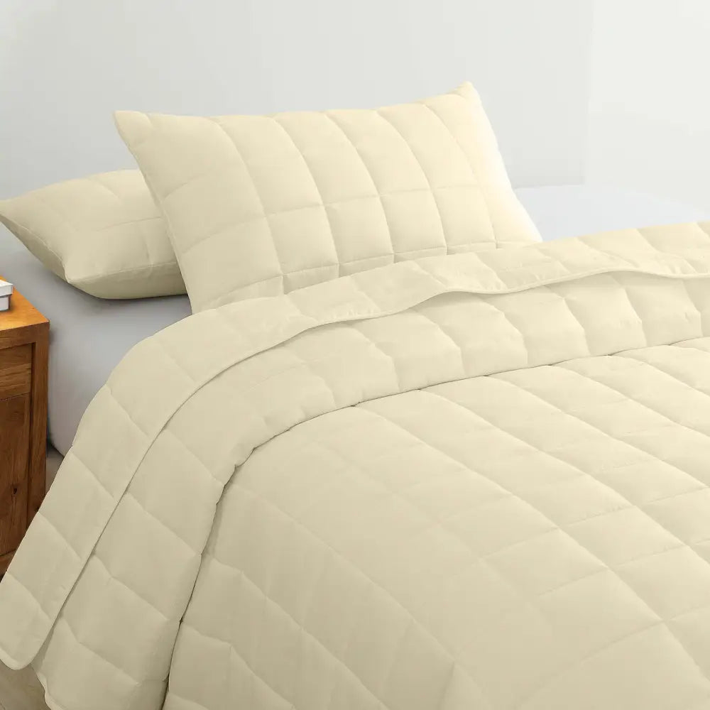 Royal Comfort Coverlet Set Bedspread Soft Touch Easy Care Breathable 3 Piece Set - Queen - Beige - Home & Garden >