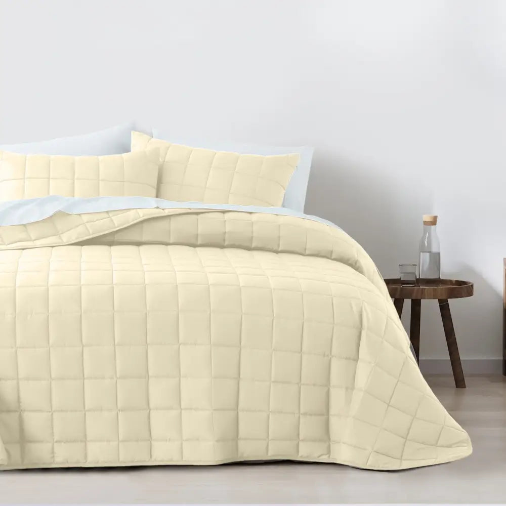 Royal Comfort Coverlet Set Bedspread Soft Touch Easy Care Breathable 3 Piece Set - King - Beige - Home & Garden >