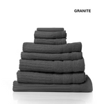 Royal Comfort Eden Egyptian Cotton 600GSM 8 Piece Luxury Bath Towels Set - Granite - Home & Garden > Bathroom