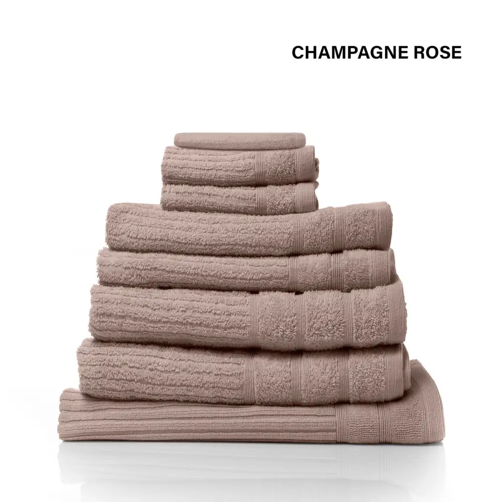Royal Comfort Eden Egyptian Cotton 600GSM 8 Piece Luxury Bath Towels Set - Rose - Home & Garden > Bathroom Accessories