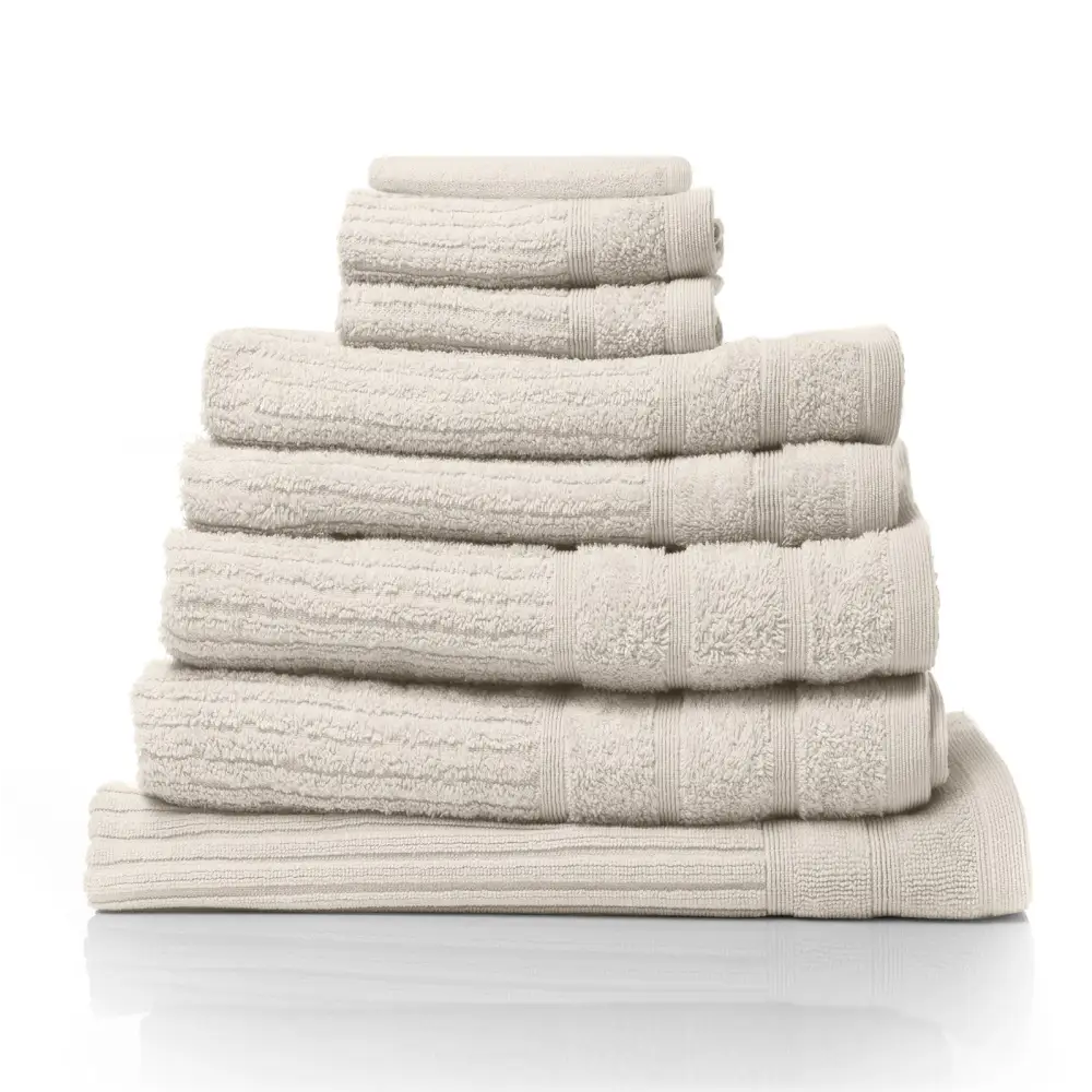 Royal Comfort Eden Egyptian Cotton 600GSM 8 Piece Luxury Bath Towels Set - Beige - Home & Garden > Bathroom Accessories