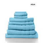 Royal Comfort Eden Egyptian Cotton 600GSM 8 Piece Luxury Bath Towels Set - Aqua - Home & Garden > Bathroom Accessories