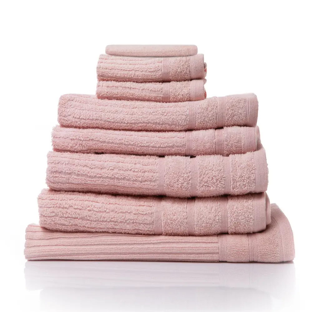 Royal Comfort Eden Egyptian Cotton 600GSM 8 Piece Luxury Bath Towels Set - Blush - Home & Garden > Bathroom Accessories