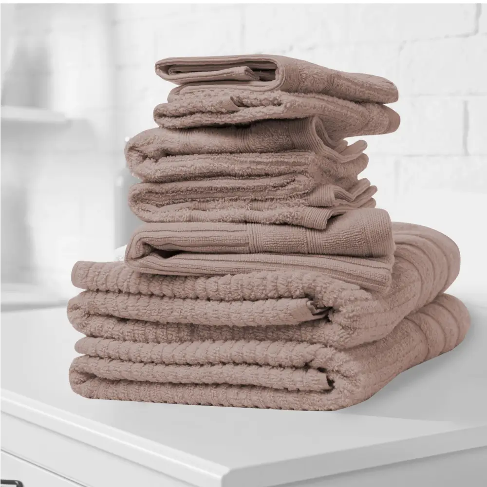 Royal Comfort Eden Egyptian Cotton 600GSM 8 Piece Luxury Bath Towels Set - Rose - Home & Garden > Bathroom Accessories