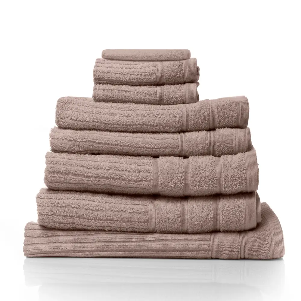 Royal Comfort Eden Egyptian Cotton 600GSM 8 Piece Luxury Bath Towels Set - Rose - Home & Garden > Bathroom Accessories