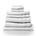 Royal Comfort Eden Egyptian Cotton 600GSM 8 Piece Luxury Bath Towels Set - White - Home & Garden > Bathroom Accessories