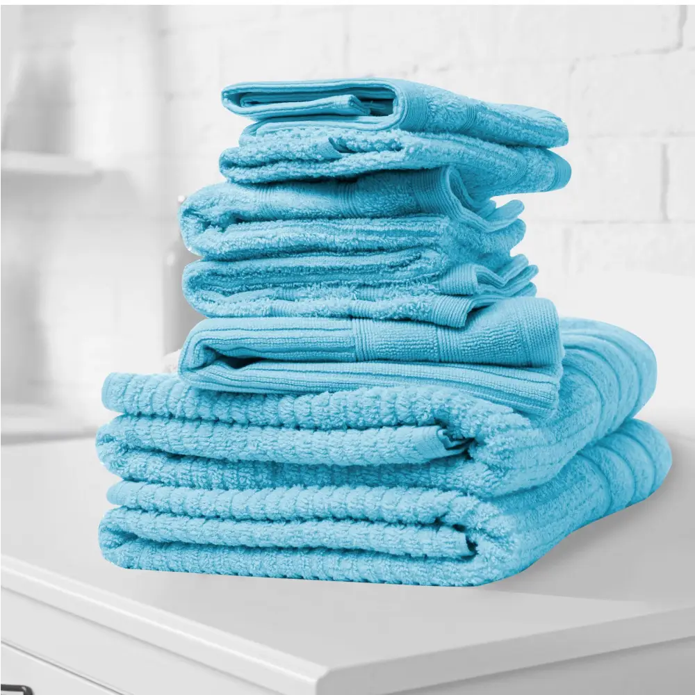 Royal Comfort Eden Egyptian Cotton 600GSM 8 Piece Luxury Bath Towels Set - Aqua - Home & Garden > Bathroom Accessories