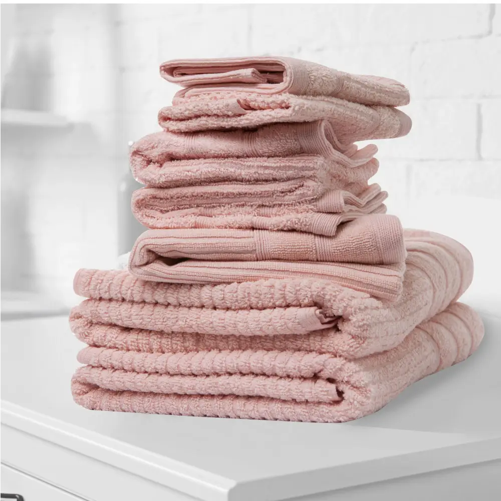 Royal Comfort Eden Egyptian Cotton 600GSM 8 Piece Luxury Bath Towels Set - Blush - Home & Garden > Bathroom Accessories