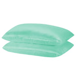 Royal Comfort Mulberry Soft Silk Hypoallergenic Pillowcase Twin Pack 51 x 76cm - Mint - Home & Garden > Bedding