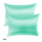 Royal Comfort Mulberry Soft Silk Hypoallergenic Pillowcase Twin Pack 51 x 76cm - Mint - Home & Garden > Bedding