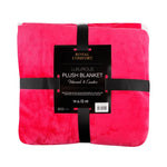 Royal Comfort Plush Blanket Throw Warm Soft Super Soft Large 220cm x 240cm - Rose Pink - Home & Garden > Bedding