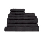 Royal Excellency 7 Piece Cotton Bath Towel Set - Black - Home & Garden > Bathroom Accessories > Bath Towels & Robes