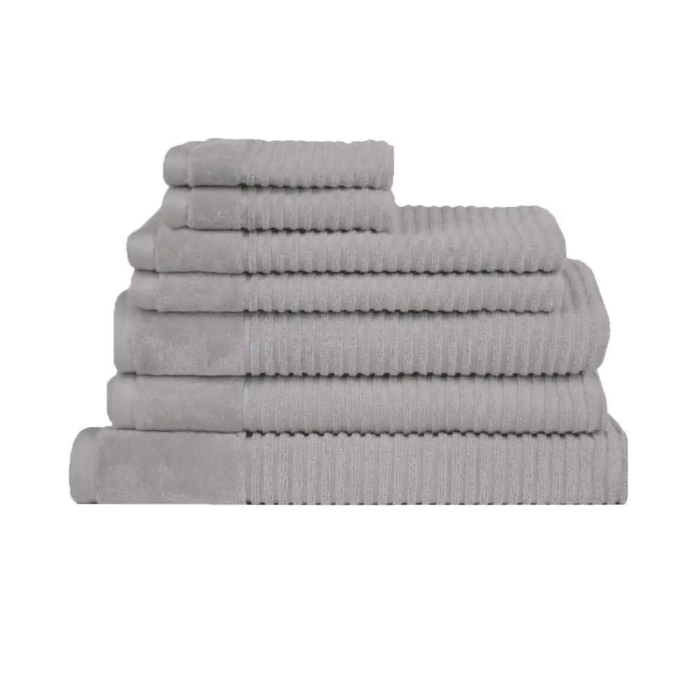 Royal Excellency 7 Piece Cotton Bath Towel Set - Silver - Home & Garden > Bathroom Accessories > Bath Towels & Robes