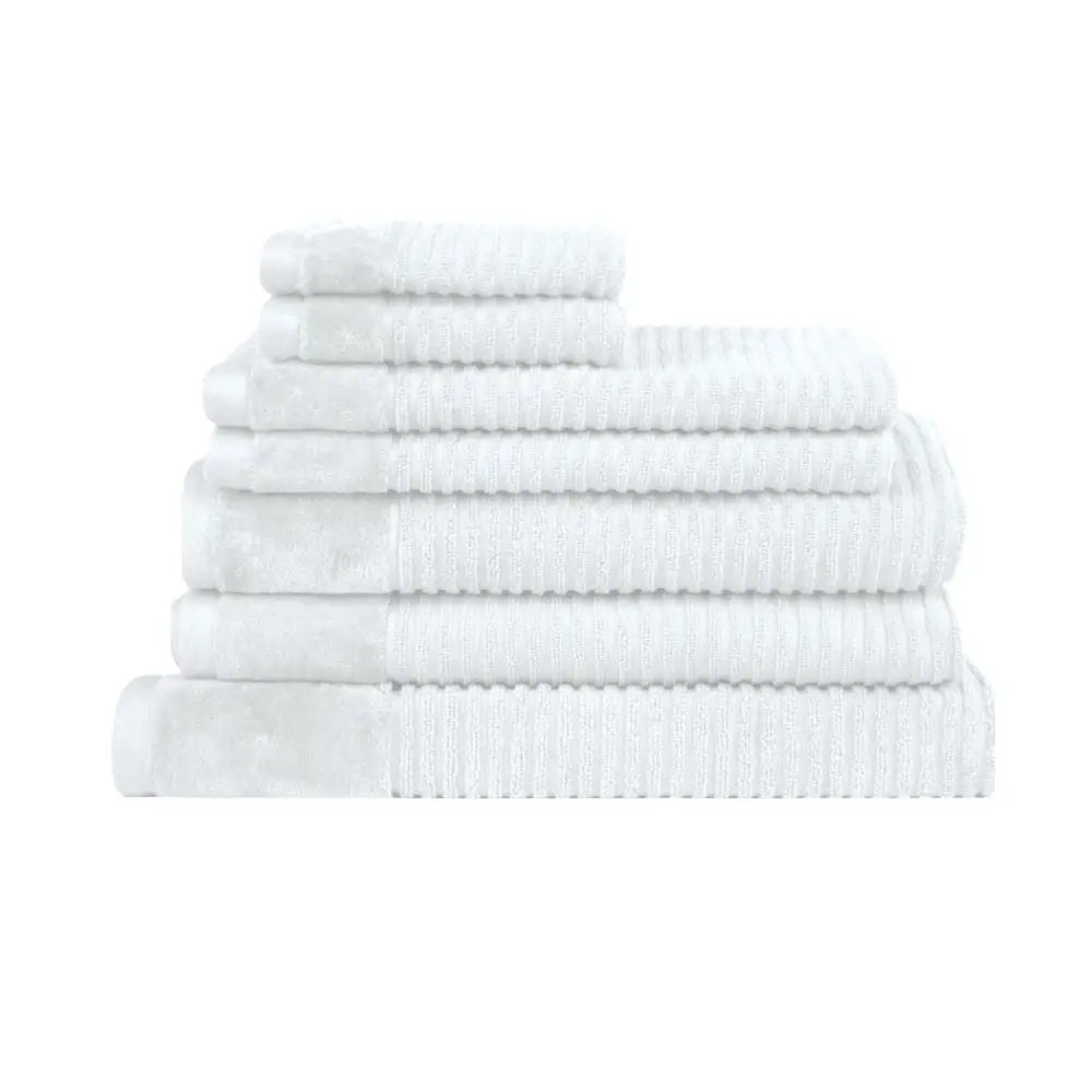 Royal Excellency 7 Piece Cotton Bath Towel Set - White - Home & Garden > Bathroom Accessories > Bath Towels & Robes